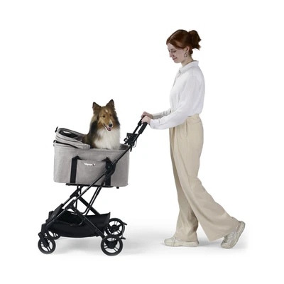 Gambar Ibiyaya Travois Stroller Hewan 3 Lipat - Abu-abu