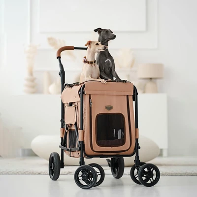 Gambar Ibiyaya Giant Wagon Stroller Hewan - Pink Peach
