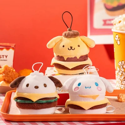 Gambar Bns Series Gantungan Kunci Boneka Plush Moetch Sanrio Burger Random