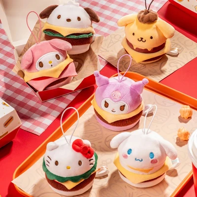Gambar Bns Series Gantungan Kunci Boneka Plush Moetch Sanrio Burger Random