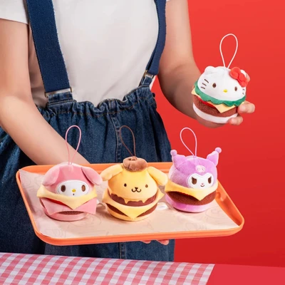 Gambar Bns Series Gantungan Kunci Boneka Plush Moetch Sanrio Burger Random