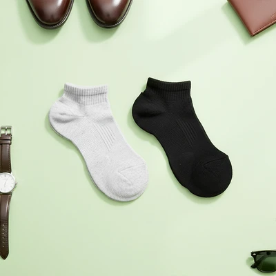 Gambar Ataru Set 2 Pasang Kaos Kaki Olahraga Pria - Abu-abu/Hitam