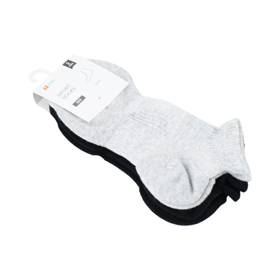 Gambar Ataru Set 2 Pasang Kaos Kaki Olahraga Pria - Abu-abu/Hitam