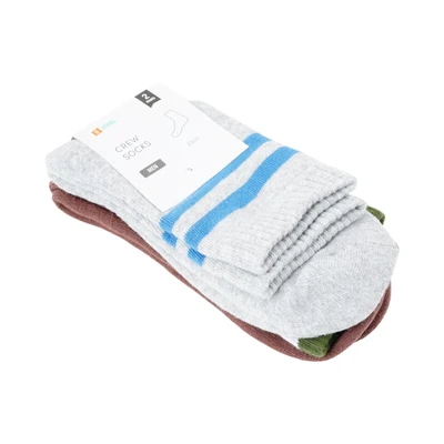 Gambar Ataru Set 2 Pasang Kaos Kaki Pria Crew Terry Stripe