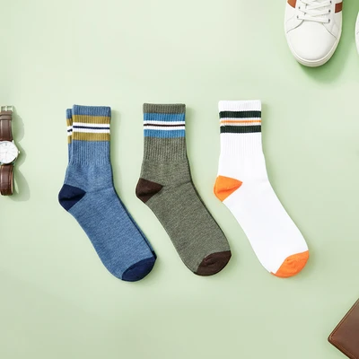 Gambar Ataru Set 3 Pasang Kaos Kaki Pria Crew Earth Tone