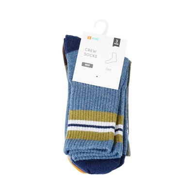 Gambar Ataru Set 3 Pasang Kaos Kaki Pria Crew Earth Tone