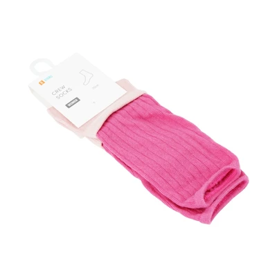 Gambar Ataru Kaos Kaki Wanita Crew Double Tone - Pink
