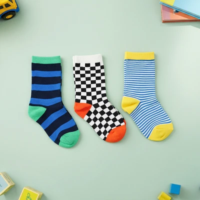Gambar Ataru Set 3 Pasang Kaos Kaki Anak Crew Fun Pattern - Mix