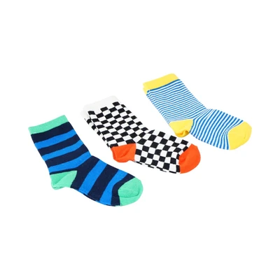 Gambar Ataru Set 3 Pasang Kaos Kaki Anak Crew Fun Pattern - Mix