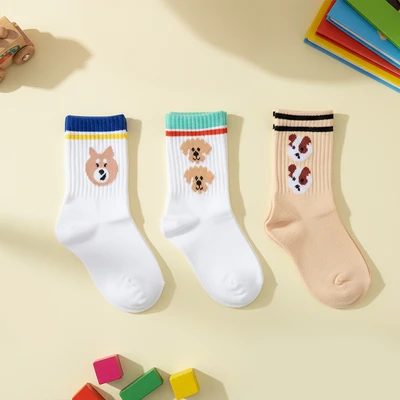 Gambar Ataru Set 3 Pasang Kaos Kaki Anak Crew Puppy - Mix