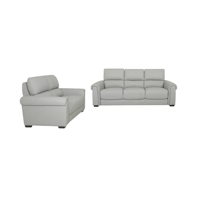 Gambar Ferrara Bern Set Sofa Kulit 2 & 3 Seater - Abu-Abu
