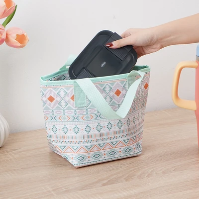 Gambar Ataru 30x20 cm Tas Bekal Makanan Thermal Tribal - Hijau