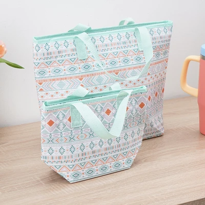 Gambar Ataru 30x20 cm Tas Bekal Makanan Thermal Tribal - Hijau