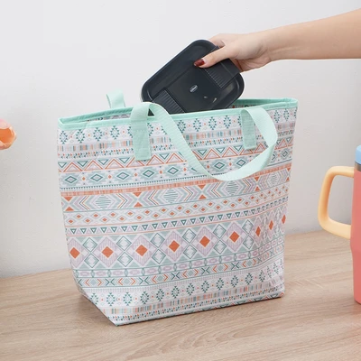 Gambar Ataru 43x30 cm Tas Bekal Makanan Thermal Tribal - Hijau