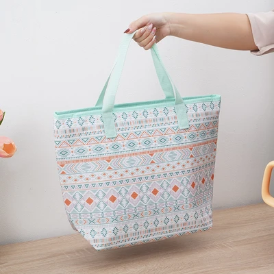 Gambar Ataru 43x30 cm Tas Bekal Makanan Thermal Tribal - Hijau