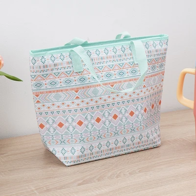 Gambar Ataru 43x30 cm Tas Bekal Makanan Thermal Tribal - Hijau
