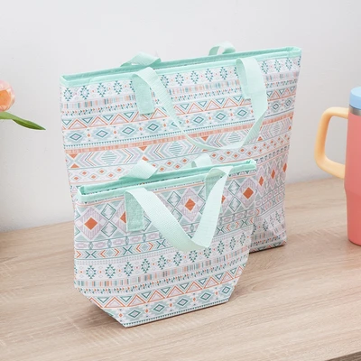 Gambar Ataru 43x30 cm Tas Bekal Makanan Thermal Tribal - Hijau