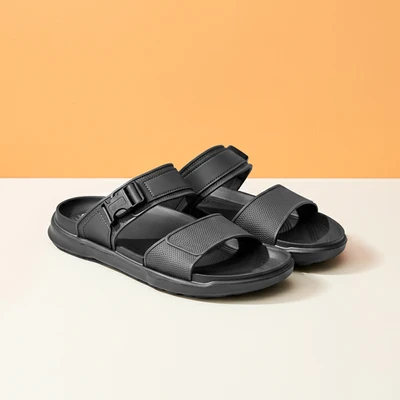Gambar Ataru Ukuran 40 Sandal Pria Double Strap - Abu-Abu
