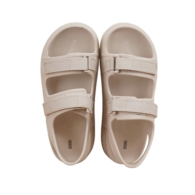 Gambar Ataru Ukuran 40 Sandal Wanita Double Strap TXT - Krem