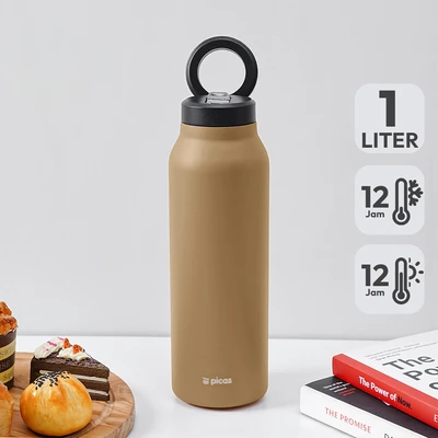 Gambar Picas Maggie Botol Vacuum Flask Stainless Steel 1 Liter - Cokelat