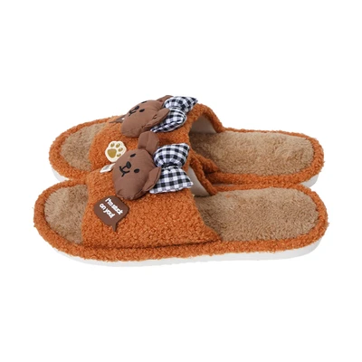 Gambar Ataru Sandal Rumah Bear Puff Ukuran 36/37 - Cokelat