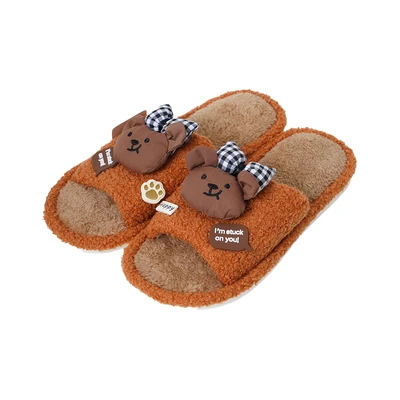 Gambar Ataru Sandal Rumah Bear Puff Ukuran 38/39 - Cokelat