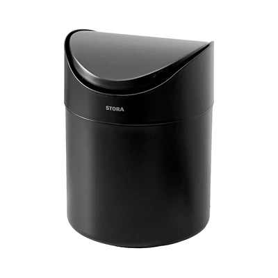 Gambar Stora Tempat Sampah Meja Tutup Swing Stainless Steel 1.5 Liter - Hitam