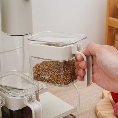 Gambar Culinart Tempat Minyak & Bumbu Dapur Dengan Rak Set 6 pcs - Putih