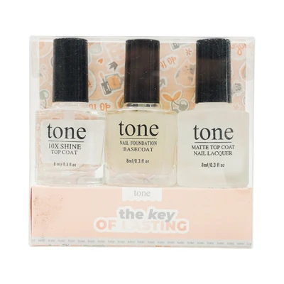 Gambar Tone Cosmetics Kutek Kuku The Key Of Lasting Set 3 pcs - Mix