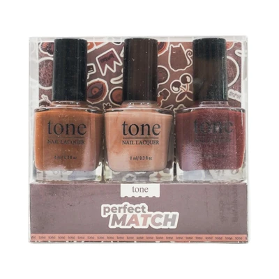 Gambar Tone Cosmetics Kutek Kuku Perfect Match Set 3 pcs - Mix
