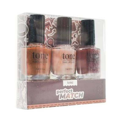 Gambar Tone Cosmetics Kutek Kuku Perfect Match Set 3 pcs - Mix
