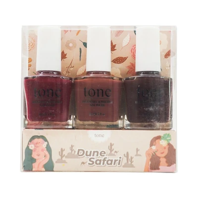 Gambar Tone Cosmetics Kutek Kuku Peel Off Dune Safari Set 3 pcs - Mix
