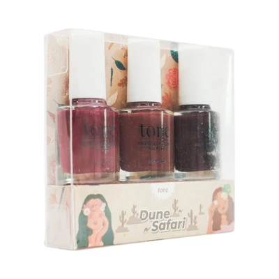 Gambar Tone Cosmetics Kutek Kuku Peel Off Dune Safari Set 3 pcs - Mix