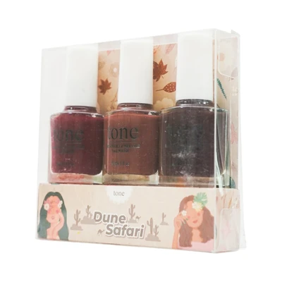 Gambar Tone Cosmetics Kutek Kuku Peel Off Dune Safari Set 3 pcs - Mix