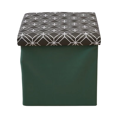 Gambar Stora Bangku Ottoman Lipat Fabric Hexa - Hijau