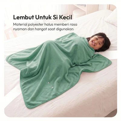 Gambar Informa 125x150 cm Selimut Booboo Dino - Hijau