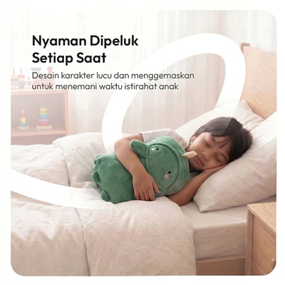 Gambar Informa 125x150 cm Selimut Booboo Dino - Hijau