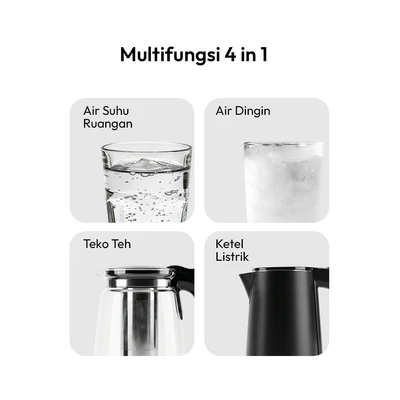 Gambar Klaz Arosa Dispenser Air Bottom Loading Dengan Kettle & Tea Pot - Hitam