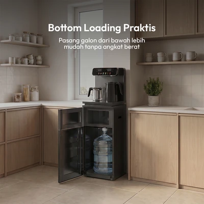 Gambar Klaz Arosa Dispenser Air Bottom Loading Dengan Kettle & Tea Pot - Hitam