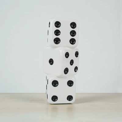 Gambar Informa Dice Vas Bunga Keramik Small 9.5x9.5x21 cm - Putih