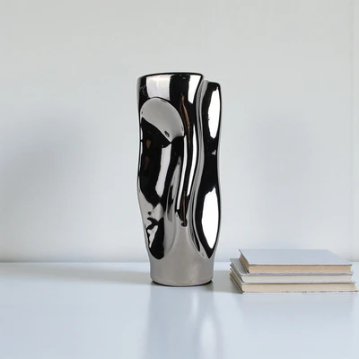Gambar Informa Argenta Vas Bunga Keramik Big 12x11.5x28 cm - Silver