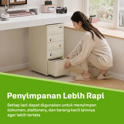 Gambar Stora Studia Laci Penyimpanan 5 Tingkat - Krem