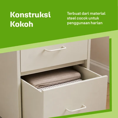 Gambar Stora Studia Laci Penyimpanan 5 Tingkat - Krem
