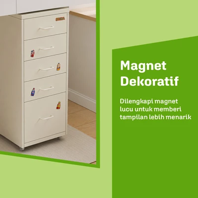 Gambar Stora Studia Laci Penyimpanan 5 Tingkat - Krem