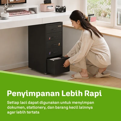 Gambar Stora Studia Laci Penyimpanan 5 Tingkat - Hitam
