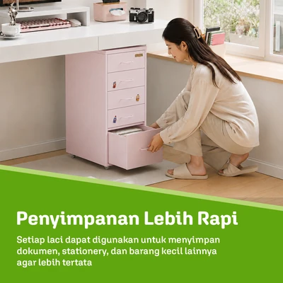 Gambar Stora Studia Laci Penyimpanan 5 Tingkat - Pink