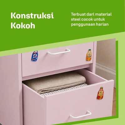 Gambar Stora Studia Laci Penyimpanan 5 Tingkat - Pink