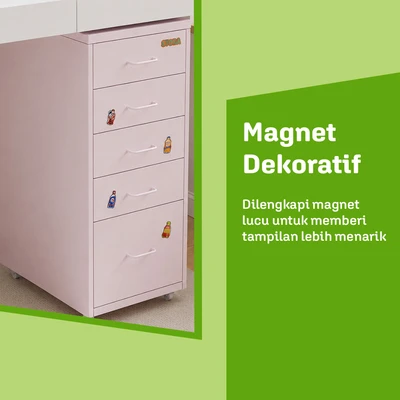 Gambar Stora Studia Laci Penyimpanan 5 Tingkat - Pink