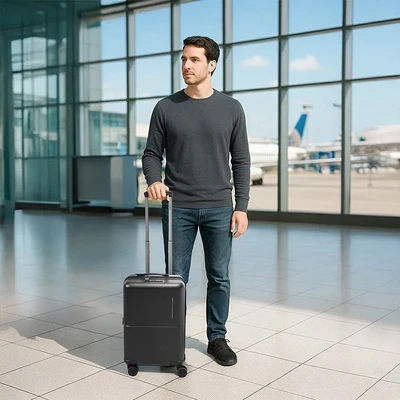 Gambar Luggo Cairo Koper PC TSA Lock Expandable 20 Inch - Hitam