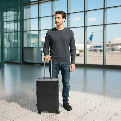 Gambar Luggo Cairo Koper PC TSA Lock Expandable 24 Inch - Hitam